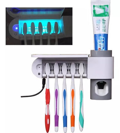 Dispensador y esterilizador® de cepillo+crema dental🦷🪥